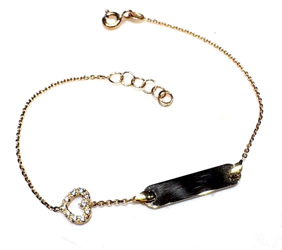 Bracelet Sommer Child Bimbo -Bimbe in Yellow Gold Cubic Zirconia TARGA CUORE ZIRC P UD/Z 1.80 G - TARGA CUORE ZIRC P UD/Z 1.80 G